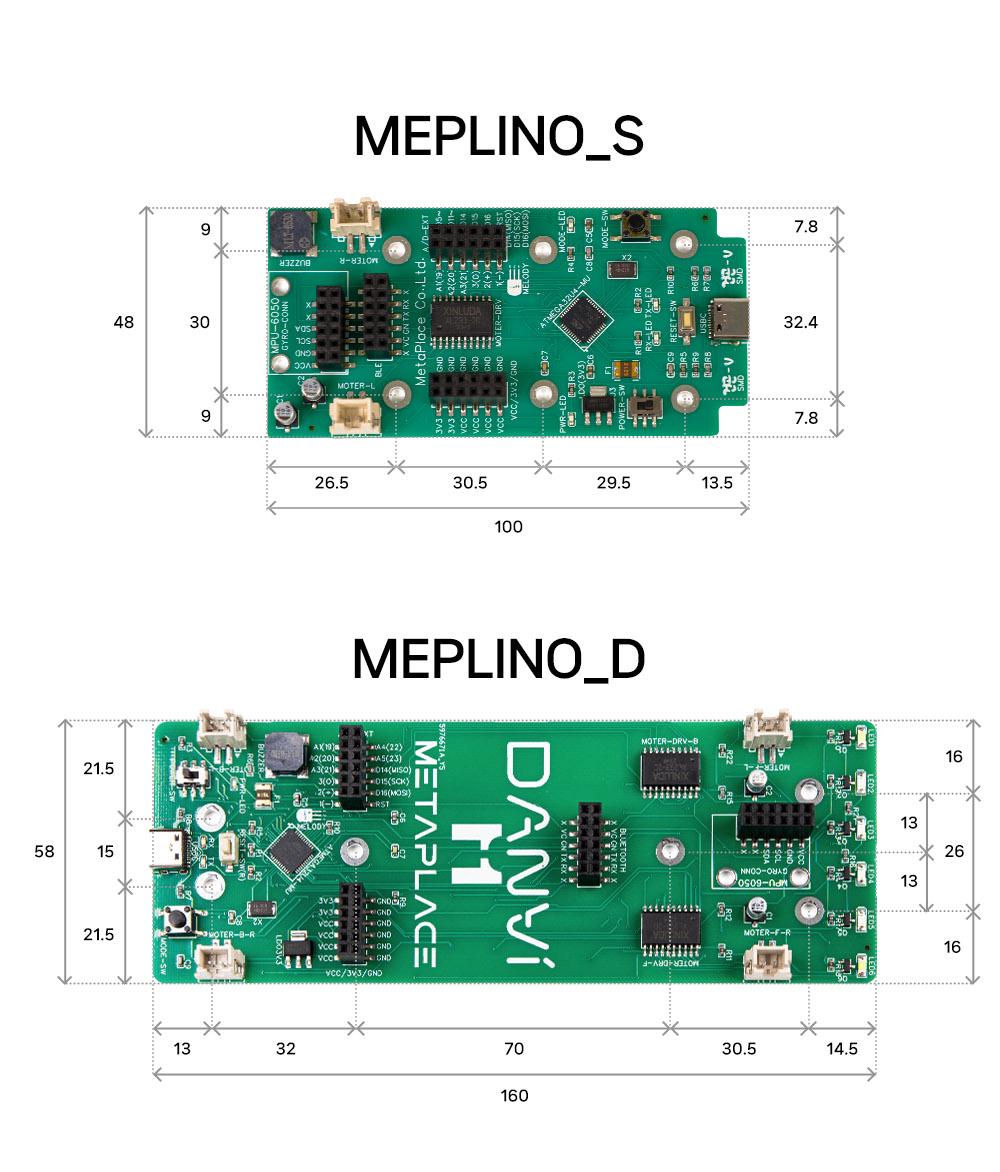 MEPLINO_S 및 MEPLINO_D PCB